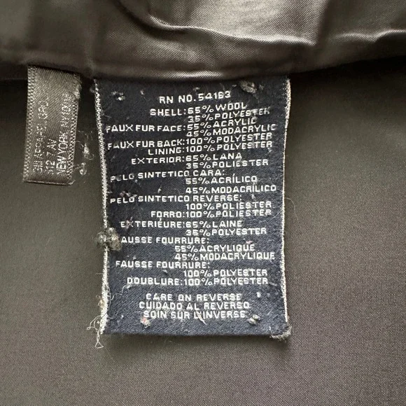 Tommy‎ Hilfiger Womens Wool Toggle Walker Pea Coat Size L Faux Fur Hood Preppy